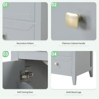 VanityFus 20-in Bathroom Vanity Gray Single Sink Combo with Ceramic Top 1 Soft Close Door 1 Drawer