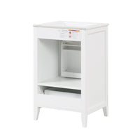 VanityFus 20-in Bathroom Vanity White Single Sink Combo with Ceramic Top 1 Soft Close Door 1 Drawer