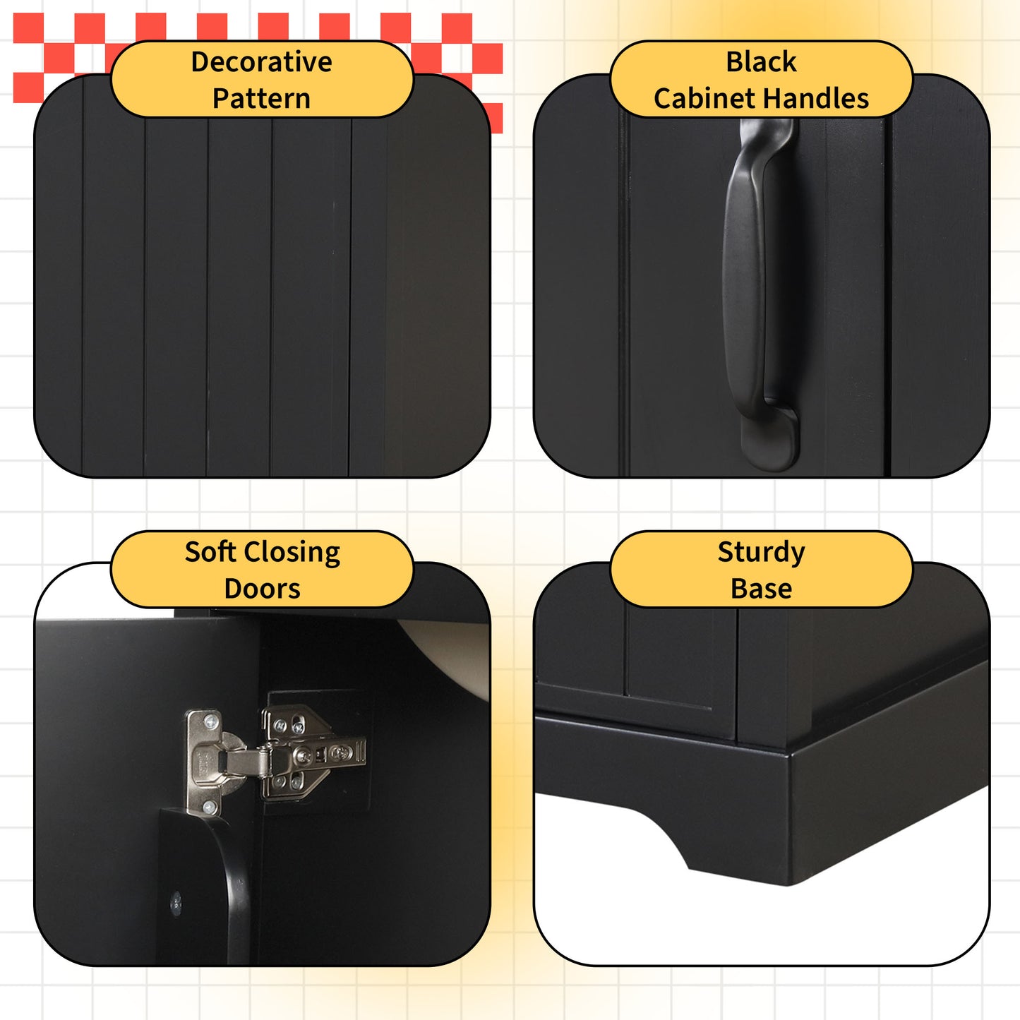 VanityFus 20-in Bathroom Vanity Black Single Sink Combo with Ceramic Top 1 Soft Close Door Adjustable Shelves