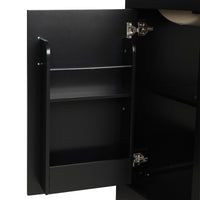 VanityFus 20-in Bathroom Vanity Black Single Sink Combo with Ceramic Top 1 Soft Close Door Adjustable Shelves