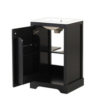 VanityFus 20-in Bathroom Vanity Black Single Sink Combo with Ceramic Top 1 Soft Close Door Adjustable Shelves