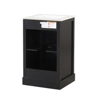 VanityFus 20-in Bathroom Vanity Black Single Sink Combo with Ceramic Top 1 Soft Close Door Adjustable Shelves