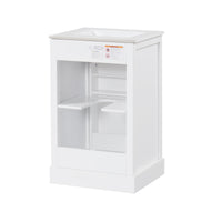 VanityFus 20-in Bathroom Vanity White Single Sink Combo with Ceramic Top 1 Soft Close Door Adjustable Shelves