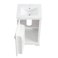 VanityFus 20-in Bathroom Vanity White Single Sink Combo with Ceramic Top 1 Soft Close Door Adjustable Shelves