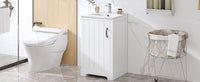 VanityFus 20-in Bathroom Vanity White Single Sink Combo with Ceramic Top 1 Soft Close Door Adjustable Shelves