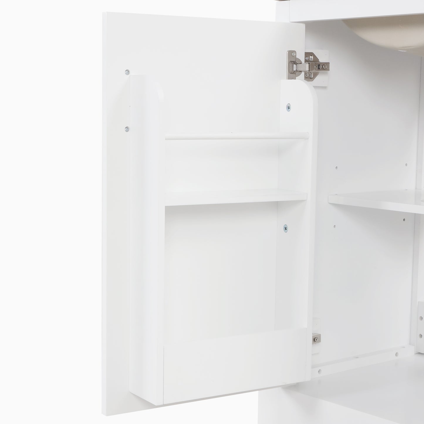 VanityFus 20-in Bathroom Vanity White Single Sink Combo with Ceramic Top 1 Soft Close Door Adjustable Shelves
