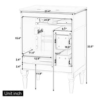 VanityFus 24-in Bathroom Vanity Blue Grey Single Sink Combo with Ceramic Top 1 Door 3 Drawers Adjustable Shelves