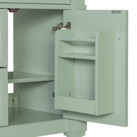 VanityFus 24-in Bathroom Vanity Green Single Sink Combo with Ceramic Top 1 Door 3 Drawers Adjustable Shelves