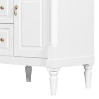 VanityFus 24-in Bathroom Vanity White Single Sink Combo with Ceramic Top 1 Door 3 Drawers Adjustable Shelves