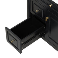 VanityFus 30-in Bathroom Vanity Black Single Sink Combo with Ceramic Top 1 Door 3 Drawers Adjustable Shelves