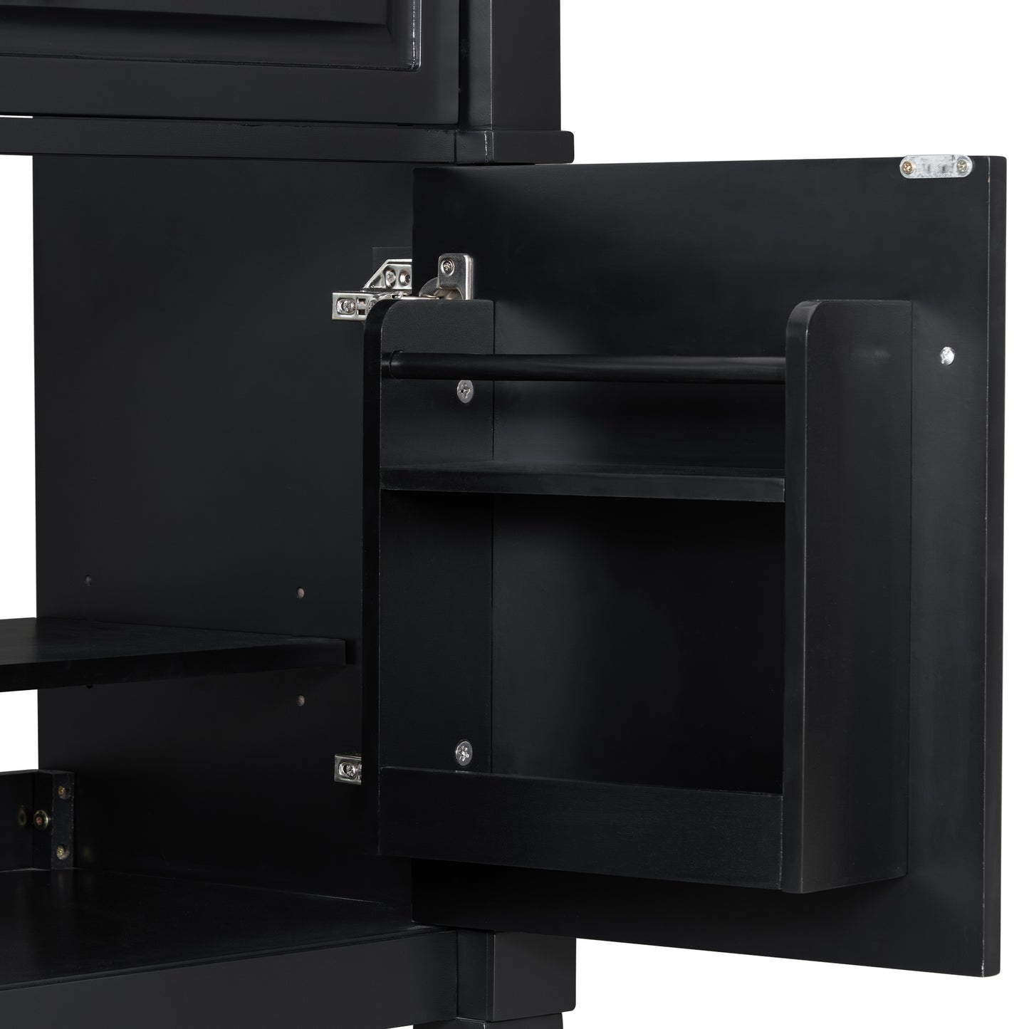 VanityFus 30-in Bathroom Vanity Black Single Sink Combo with Ceramic Top 1 Door 3 Drawers Adjustable Shelves