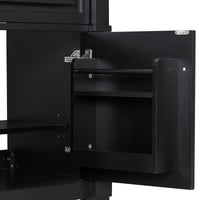 VanityFus 30-in Bathroom Vanity Black Single Sink Combo with Ceramic Top 1 Door 3 Drawers Adjustable Shelves