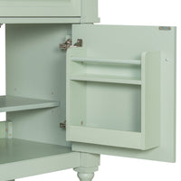 VanityFus 30-in Bathroom Vanity Green Single Sink Combo with Ceramic Top 1 Door 3 Drawers Adjustable Shelves