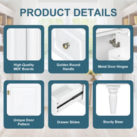 VanityFus 30-in Bathroom Vanity White Single Sink Combo with Ceramic Top 1 Door 3 Drawers Adjustable Shelves