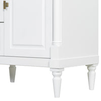 VanityFus 30-in Bathroom Vanity White Single Sink Combo with Ceramic Top 1 Door 3 Drawers Adjustable Shelves