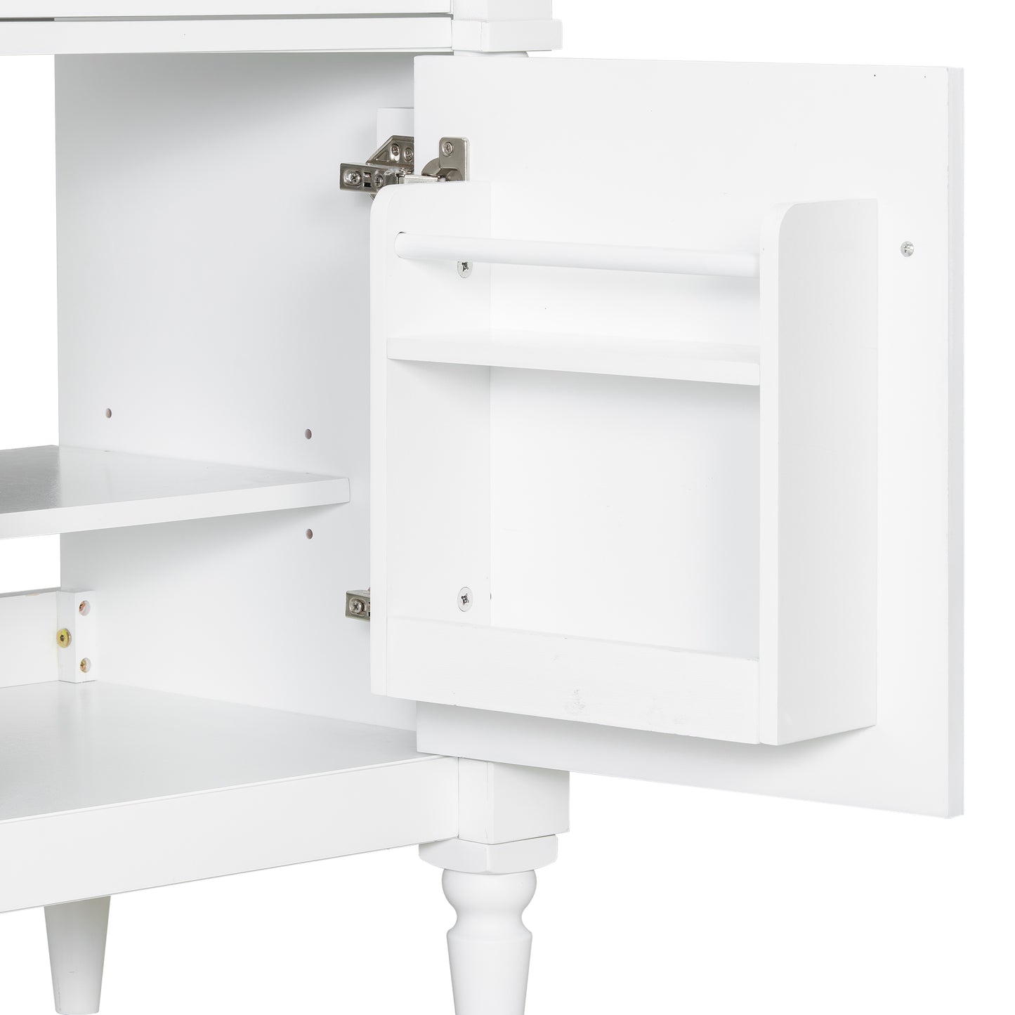 VanityFus 30-in Bathroom Vanity White Single Sink Combo with Ceramic Top 1 Door 3 Drawers Adjustable Shelves