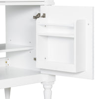 VanityFus 30-in Bathroom Vanity White Single Sink Combo with Ceramic Top 1 Door 3 Drawers Adjustable Shelves
