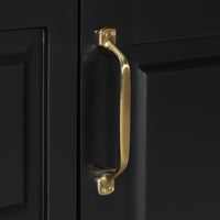 VanityFus 36-in Black Bathroom Vanity Single Sink Combo Ceramic Top 1 door 3 drawers Undermount Adjustable Shelves