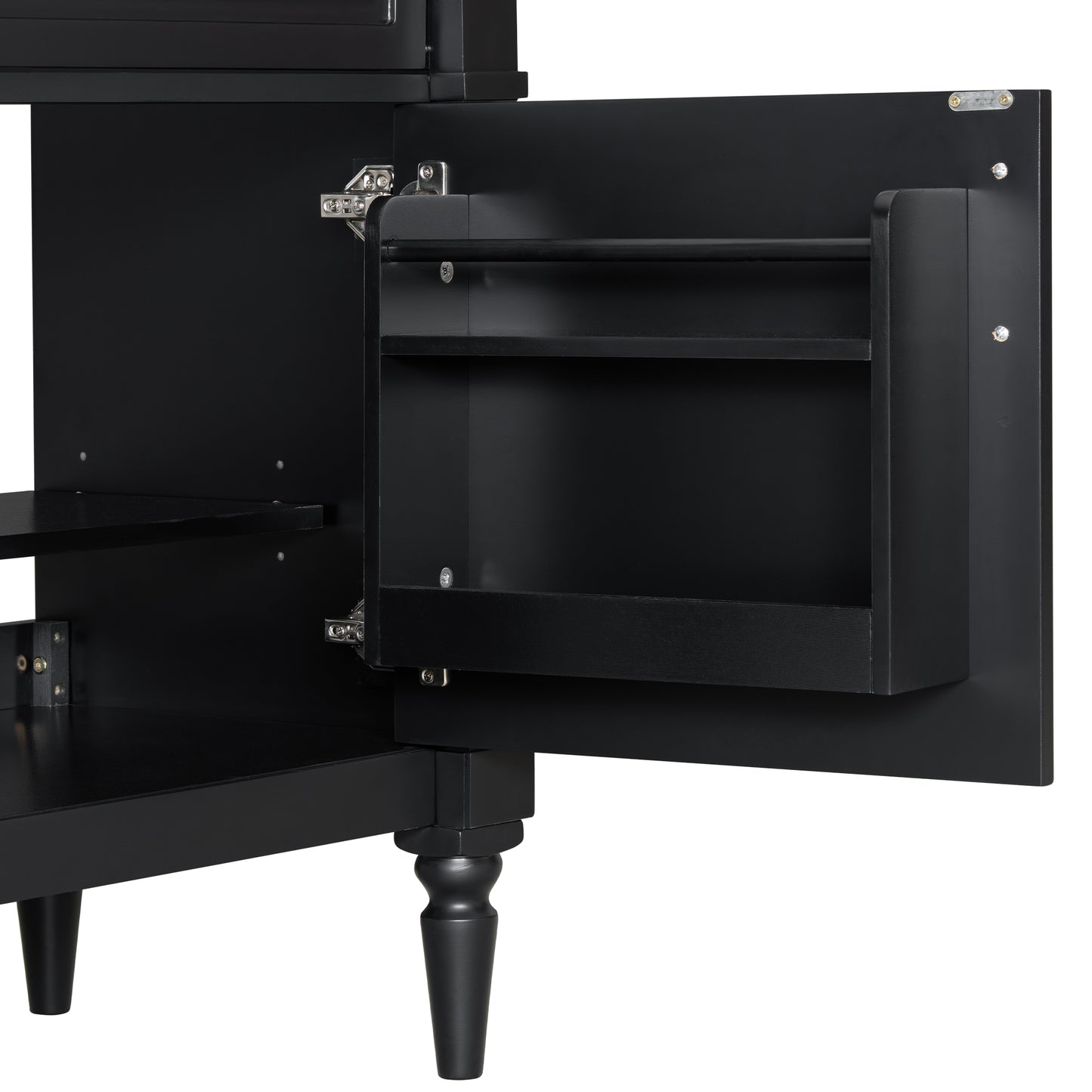 VanityFus 36-in Black Bathroom Vanity Single Sink Combo Ceramic Top 1 door 3 drawers Undermount Adjustable Shelves