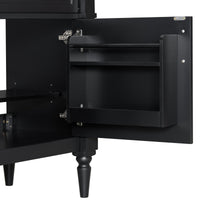 VanityFus 36-in Black Bathroom Vanity Single Sink Combo Ceramic Top 1 door 3 drawers Undermount Adjustable Shelves