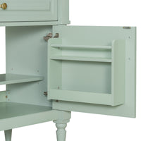 VanityFus 36-in Green Bathroom Vanity Single Sink Combo Ceramic Top 1 door 3 drawers Undermount Adjustable Shelves