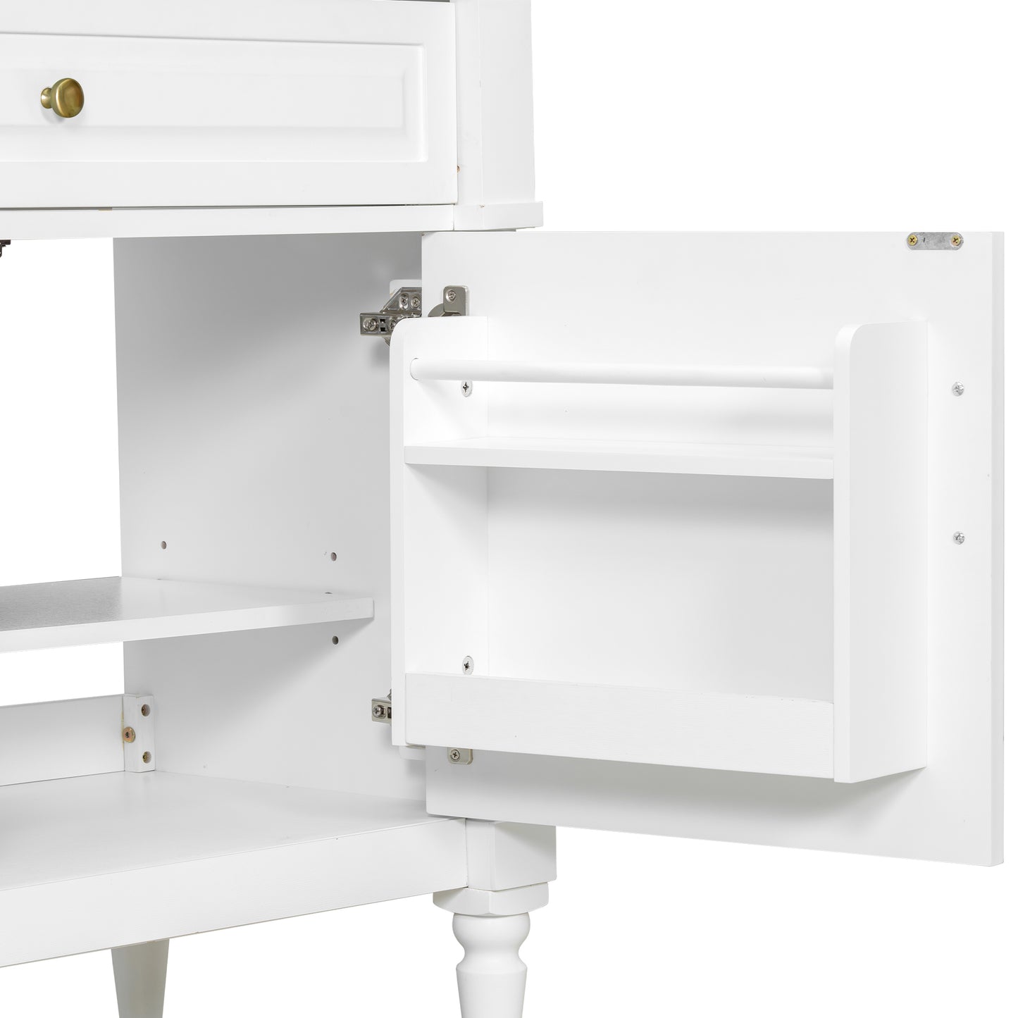 VanityFus 36-in White Bathroom Vanity Single Sink Combo Ceramic Top 1 door 3 drawers Undermount Adjustable Shelves
