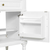 VanityFus 36-in White Bathroom Vanity Single Sink Combo Ceramic Top 1 door 3 drawers Undermount Adjustable Shelves