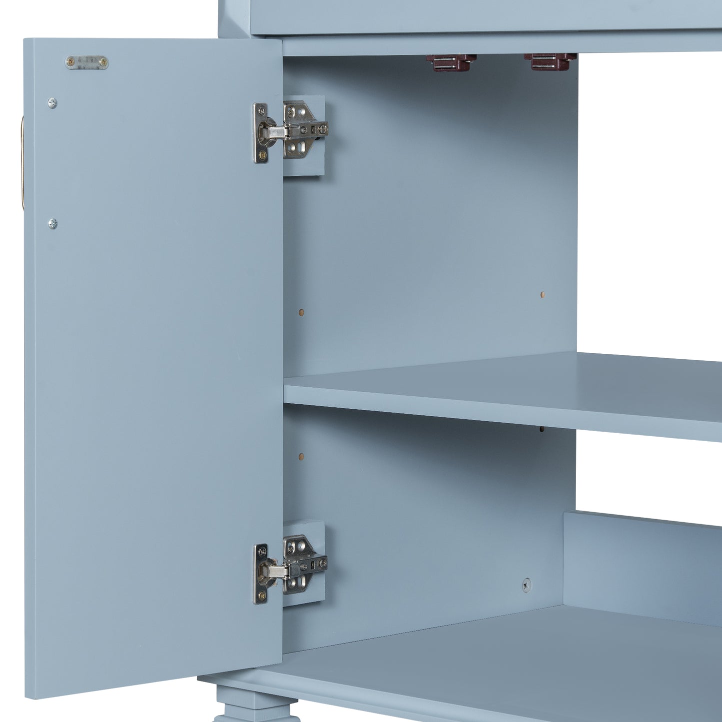 VanityFus 36-in Grey Blue Bathroom Vanity Single Sink Combo Ceramic Top 2 doors 3 drawers Undermount