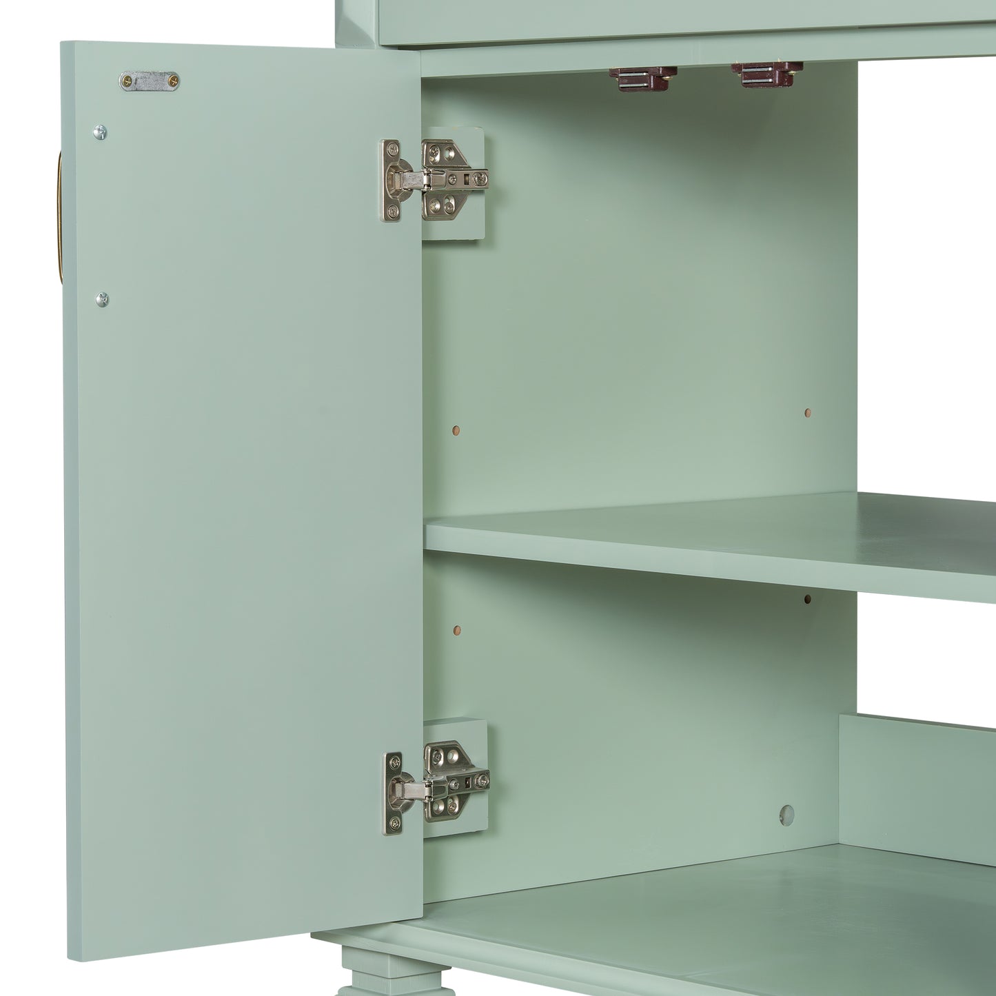 VanityFus 36-in Bathroom Vanity Green Single Sink Combo with Ceramic Top 2 Doors 4 Drawers