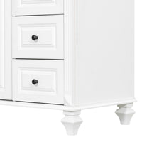 VanityFus 36-in White Bathroom Vanity Single Sink Combo Ceramic Top 2 doors 3 drawers Undermount