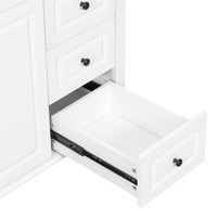 VanityFus 36-in White Bathroom Vanity Single Sink Combo Ceramic Top 2 doors 3 drawers Undermount
