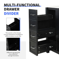 VanityFus 36-in Black Bathroom Vanity Single Sink Combo Ceramic Top 2 doors 2 drawers Undermount