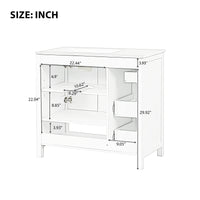 VanityFus 36-in Bathroom Vanity Gray Single Sink Combo with Ceramic Top 2 Doors 2 Drawers Adjustable Shelves