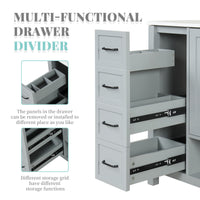 VanityFus 36-in Bathroom Vanity Gray Single Sink Combo with Ceramic Top 2 Doors 2 Drawers Adjustable Shelves