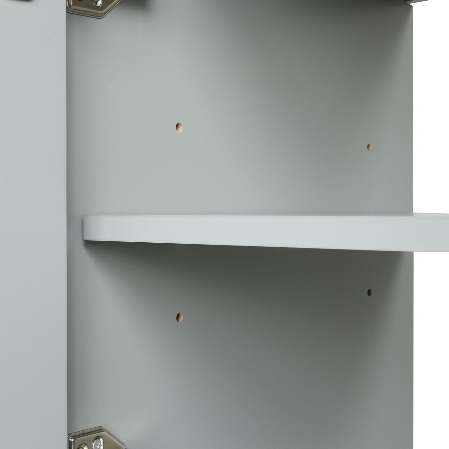 VanityFus 36-in Bathroom Vanity Gray Single Sink Combo with Ceramic Top 2 Doors 2 Drawers Adjustable Shelves
