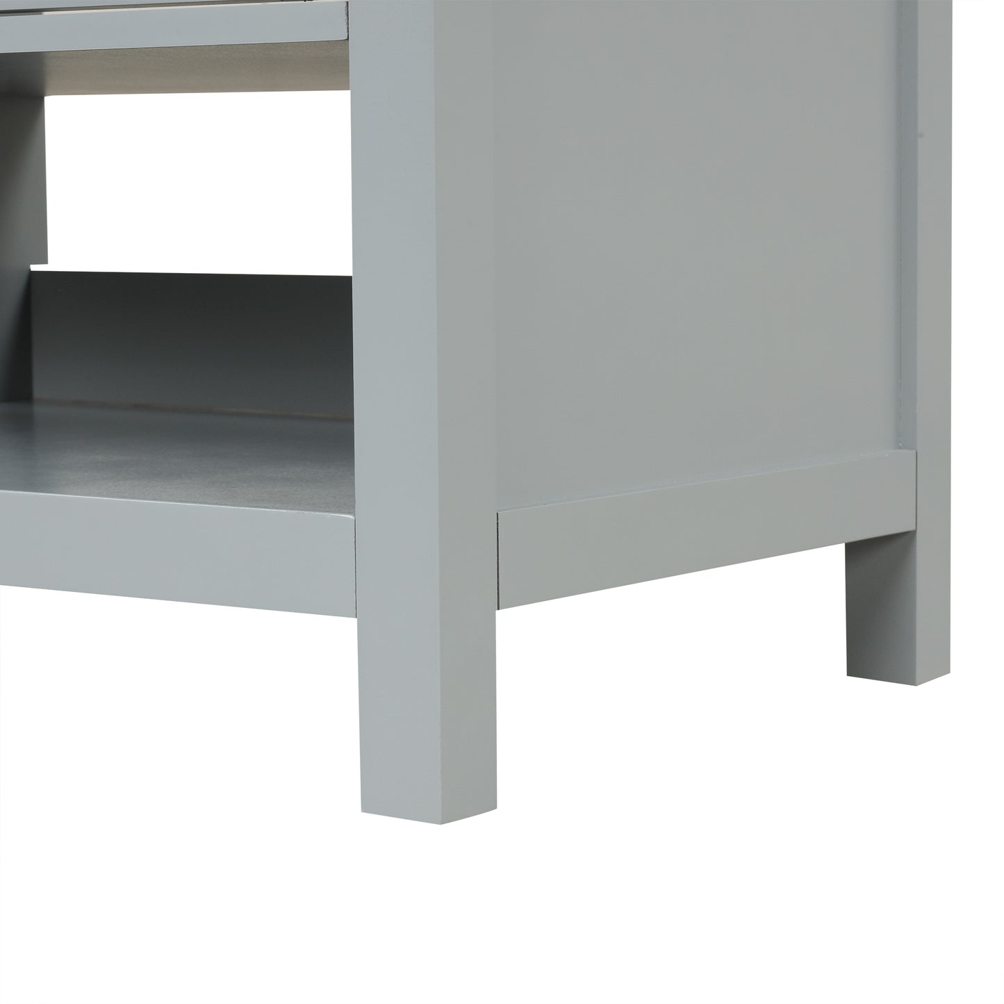 VanityFus 36-in Bathroom Vanity Gray Single Sink Combo with Ceramic Top 2 Doors 2 Drawers Adjustable Shelves