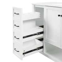 VanityFus 36-in Bathroom Vanity White Single Sink Combo with Ceramic Top 2 Doors 2 Drawers Adjustable Shelves
