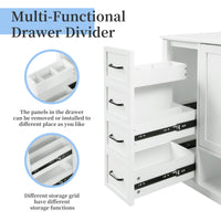 VanityFus 36-in Bathroom Vanity White Single Sink Combo with Ceramic Top 2 Doors 2 Drawers Adjustable Shelves