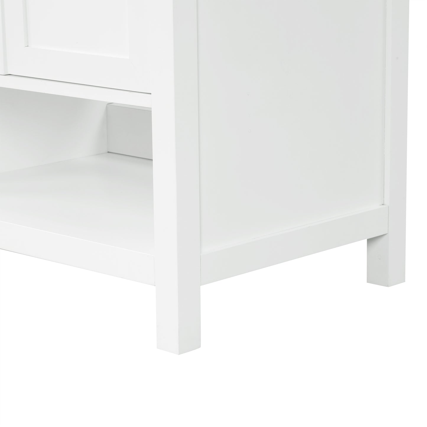 VanityFus 36-in Bathroom Vanity White Single Sink Combo with Ceramic Top 2 Doors 2 Drawers Adjustable Shelves