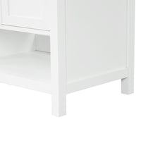 VanityFus 36-in Bathroom Vanity White Single Sink Combo with Ceramic Top 2 Doors 2 Drawers Adjustable Shelves