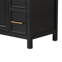 VanityFus 36-in Bathroom Vanity Black Single Sink Combo with Ceramic Top 2 Doors 3 Drawers