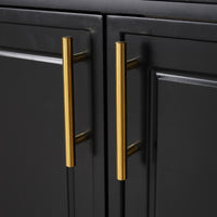 VanityFus 36-in Bathroom Vanity Black Single Sink Combo with Ceramic Top 2 Doors 3 Drawers
