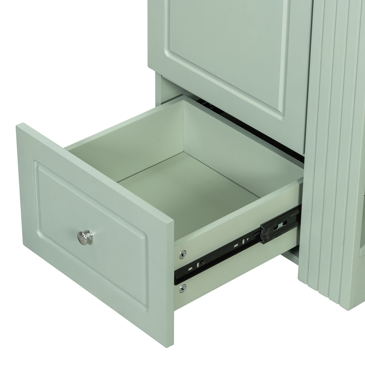 VanityFus 20-in Bathroom Vanity Green Single Sink Combo with Ceramic Top 1 Door 1 Drawer