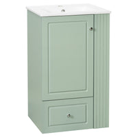 VanityFus 20-in Bathroom Vanity Green Single Sink Combo with Ceramic Top 1 Door 1 Drawer
