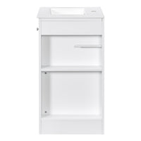 VanityFus 20-in Bathroom Vanity White Single Sink Combo with Ceramic Top 1 Door 1 Drawer