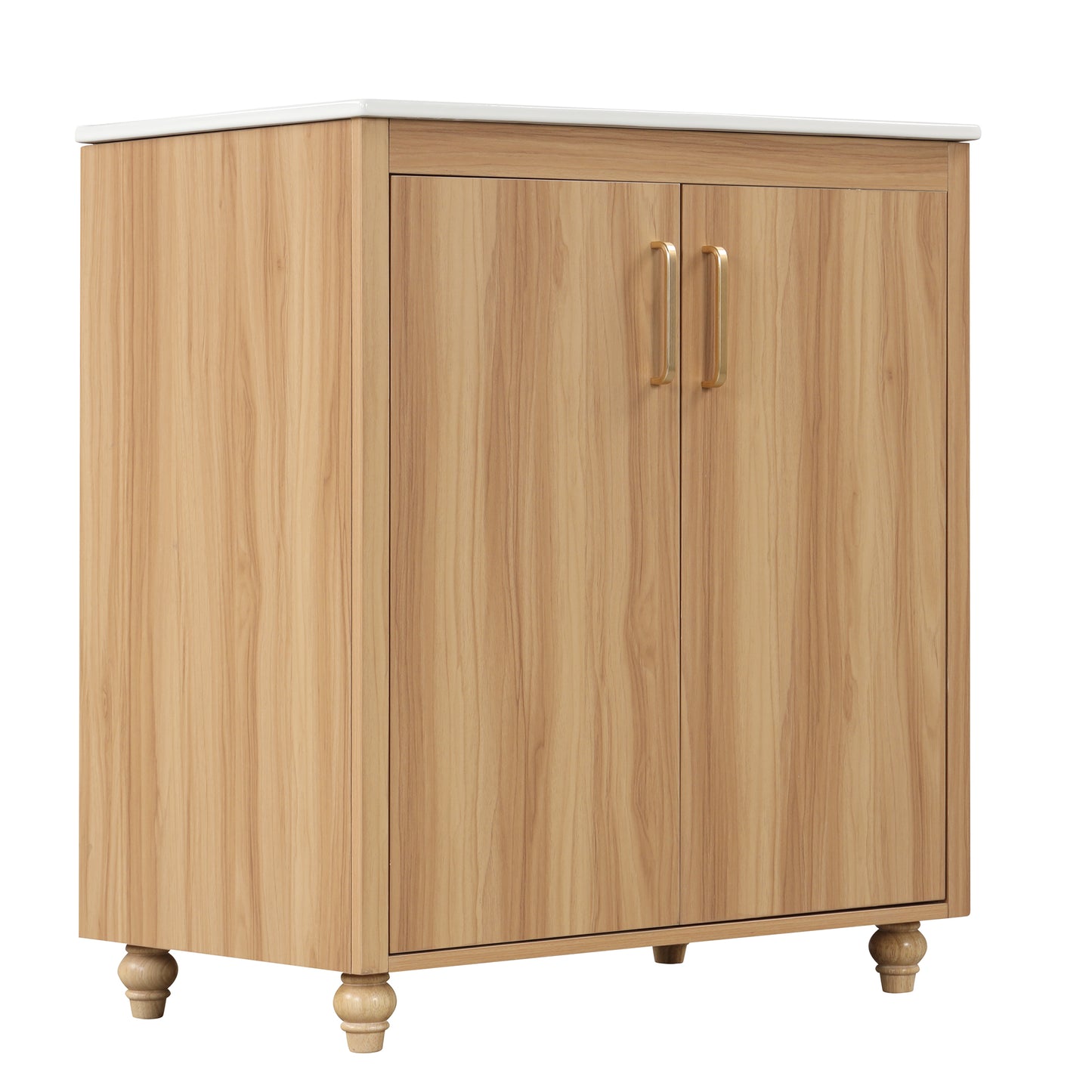VanityFus 30-in Bathroom Vanity Wood Single Sink Combo with Ceramic Top 2 Doors 1 Drawer Adjustable Shelves