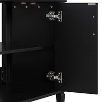 VanityFus 36-in Bathroom Vanity Black Single Sink Combo with Ceramic Top 2 Doors 4 Drawers Adjustable Shelves