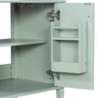 VanityFus 36-in Bathroom Vanity Green Single Sink Combo with Ceramic Top 2 Doors 4 Drawers Adjustable Shelves