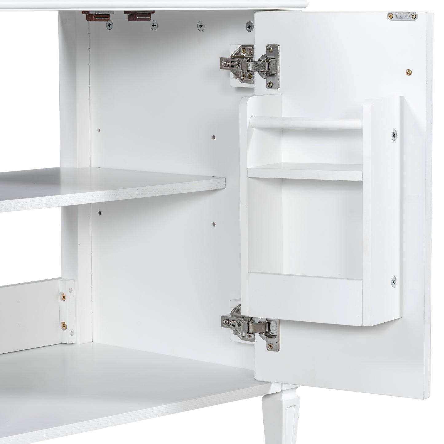 VanityFus 36-in White Bathroom Vanity Single Sink Combo Ceramic Top 2 Soft Close Doors 3 drawers Undermount Adjustable Shelves