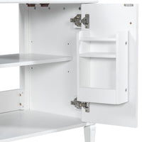 VanityFus 36-in White Bathroom Vanity Single Sink Combo Ceramic Top 2 Soft Close Doors 3 drawers Undermount Adjustable Shelves
